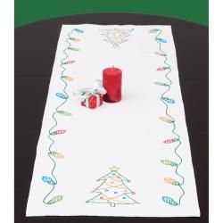 Stamped Table Runner/scarf 15x42 christmas