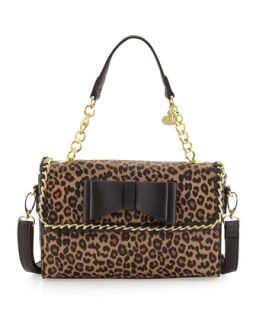 Tough Love Pebbled Mini Satchel Bag, Leopard