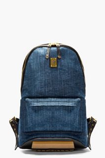 Diesel Blue Denim Canvas Clubber Backpack