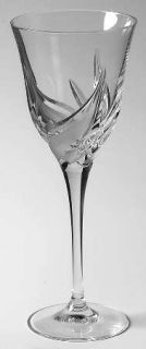 Da Vinci Cetona Wine Glass   Clear/Gray Cut Swirl Design On Bowl