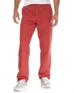 Straight Leg Chino Pants, Dusted Red