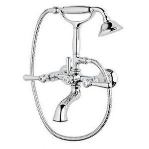 Rohl A2701LM PN Verona Verona Exposed Tub Set with Handshower, Metal Lever Handl