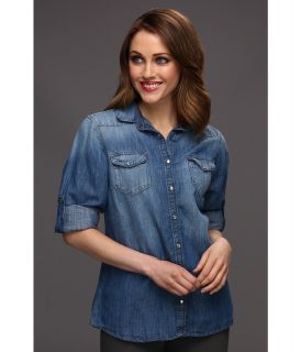 Mavi Jeans Leticia Denim Shirt Womens Long Sleeve Button Up (Blue)