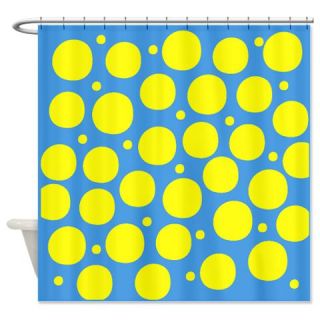  Blue and yellow dotted Shower Curtain  Use code FREECART at Checkout