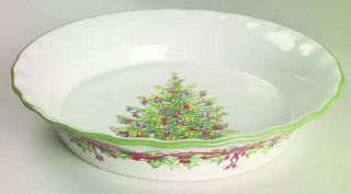 Christopher Radko Holiday Celebrations (Green Trim) 10 Pie Baking Plate, Fine C