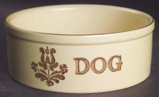 Pfaltzgraff Village (Made In Usa) Dog Bowl, Fine China Dinnerware   Brown Design