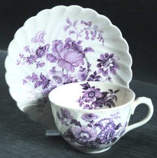 Royal Staffordshire Charlotte Lavender Flat Cup & Saucer Set, Fine China Dinnerw