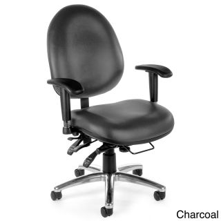 Ofm 24 7 Vinyl Big And Tall Computer Task Chair (Wine, charcoal, navy, blackWeight capacity 400 lbsSeat dimensions 38.75 inches to 42.25 inchesDimensions 42 inches high x 28 inches wide x 29 inches deepAssembly required )