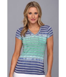 TWO by Vince Camuto Feeder Stripe Tie Dye Jersey Tee Womens T Shirt (Blue)
