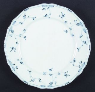 Noritake French Charm Dinner Plate, Fine China Dinnerware   Blue Leaves&Vines,Wh