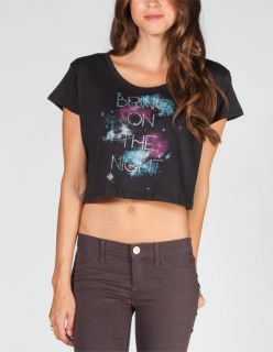 Bring On The Night Womens Crop Tee Black In Sizes Large, Small, Mediu