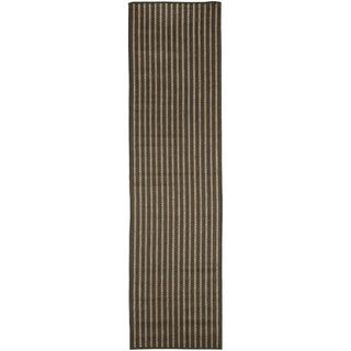 Vertical Black Stripe Outdoor Rug (111 X 76)