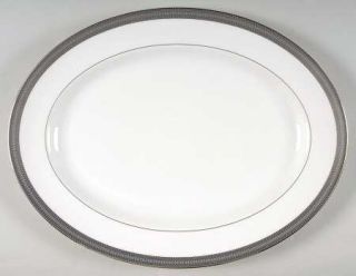 Wedgwood Tiara 15 Oval Serving Platter, Fine China Dinnerware   Vera Wang, Blac