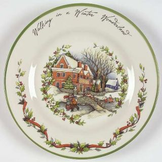 Winter Wonderland Dessert/Pie Plate, Fine China Dinnerware   Susan Winget,Trees,