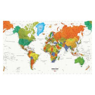 RoomMates World Map Wallpaper Mural Multicolor   MP4945M