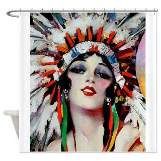  Art Deco Indian Flapper Woman With Headdress Roari  Use code FREECART at Checkout