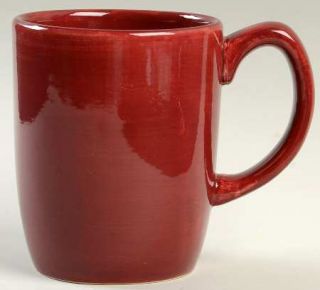 Pier 1 Essential Colours Red Mug, Fine China Dinnerware   All Red,Undecorated,Ri