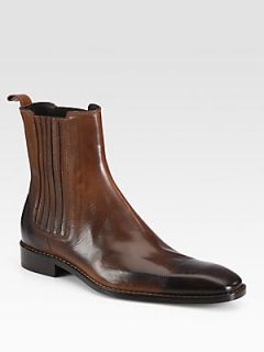 DSQUARED Burnished Leather Ankle Boots   Brown