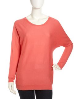 Knit Dolman Sleeve Sweater, Jolly Coral