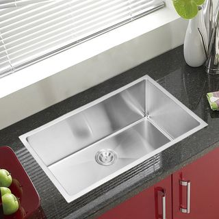 Water Creation Single Bowl Stainless Steel Undermount Kitchen Sink (32 X 19 Inche)