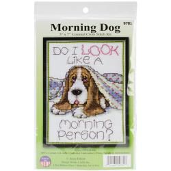 Morning Dog Counted Cross Stitch Kit   5 X7 14 Count