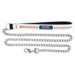 Atlanta Braves Baseball Leather 2.5mm Chain Leash   M