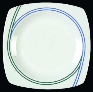 Studio Nova Ringside Blue Salad Plate, Fine China Dinnerware   Square Shape,Mult