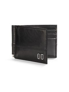Salvatore Ferragamo Pierce Leather Bifold Wallet & Money Clip   Black