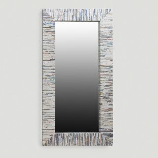 Recycled Magazine Mirror, Oversized with Gold Thread   World Market