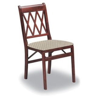 Folding Chair Folding Chair with Blush Seat   Red Brown (Cherry)