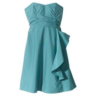 TEVOLIO Womens Plus Size Strapless Taffeta Dress w/Ruffle   Academy Blue   28W