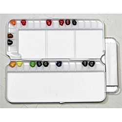 Mijello Professional Watercolor 33 Well Plastic Sealable Palette (WhiteMaterials PlasticSealable palette allows watercolors stay in solution for accurate color representationDimenions 14 inches high x 6 inches wide x 1 inch deepModel 92 WP3034Imported 