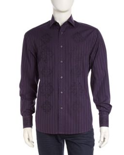 Jacoby Embroidered Sport Shirt, Purple