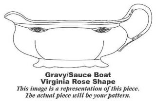 Homer Laughlin  Silver Rose/Patrician Gravy Boat, Fine China Dinnerware   Virgin