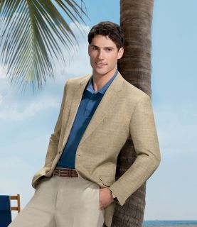 Tropical Blend 2 Button Wool/Linen Sportcoat   Sizes 44 X Long 52 JoS. A. Bank