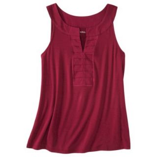 Merona Womens Knit/Woven Pleated Top   Established Red   S