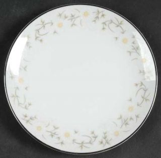 Rose (Japan) Ginger Bread & Butter Plate, Fine China Dinnerware   White/Yellow F