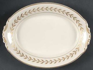 Syracuse Jefferson 12 Oval Serving Platter, Fine China Dinnerware   Gold Laurel