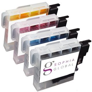 Sophia Global Compatible Ink Cartridge Replacement For Brother Lc65 (1 Black, 1 Cyan, 1 Magenta, 1 Yellow) (1 Black, 1 Cyan, 1 Magenta, 1 YellowPrint yield Up to 900 pages for black cartridge and up to 750 pages per color cartridgeModel SG1eaLC65BCMYPac