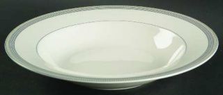 Mikasa Silver Jewels (Hk296) Rim Soup Bowl, Fine China Dinnerware   Classic, Blu