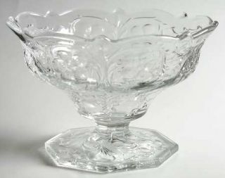 McKee Rock Crystal Clear Round Compote   Height x Width   Clear,Depression Glass