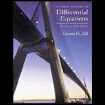 First Course in Differential Equations  Classic   Text Only