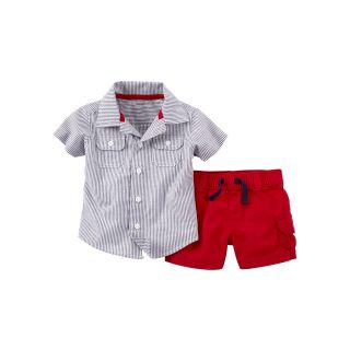 Carters Carter s Woven Shirt and Shorts   Boys newborn 12m, Red/Blue, Red/Blue,