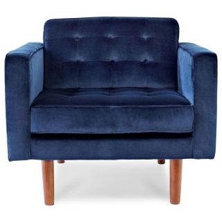 HAPPY CHIC BY JONATHAN ADLER Crescent Heights Tufted Chair, Navy