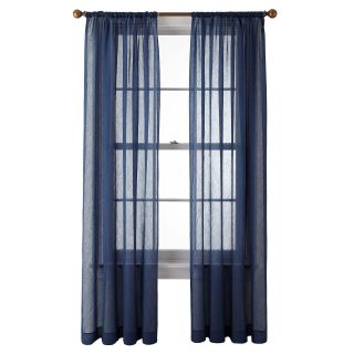 ROYAL VELVET Crushed Voile Rod Pocket Curtain Panel, Blue