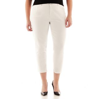 A.N.A Skinny Ankle Jeans   Plus, White, Womens