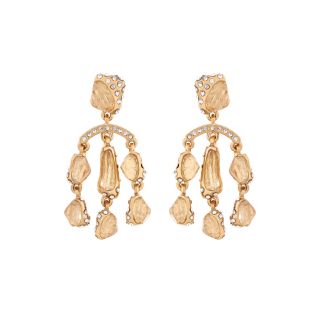 10021  Kara Ross Crystal Fragment Chandelier Earrings, Womens