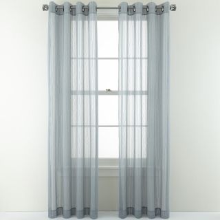 Studio Kenzo Grommet Top Sheer Curtain Panel, Lustrous Steel