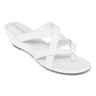 St. Johns Bay St. John s Bay Dillon Strappy Slide Sandals, White, Womens
