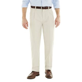 St. Johns Bay Worry Free Pleated Pants, Classic Stone, Mens